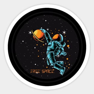 Astronaut in space with stars, planets and free space Sticker